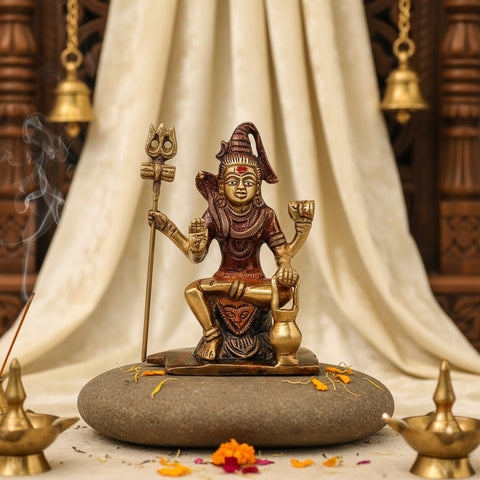 Brass Shiv Ji/Bholenath Idol – Divine Brass Statue of Lord Shiva, Symbolizing Power, Transformation, and Divine Blessings, Perfect for Temple, Home Decor, and Spiritual Worship, Handcrafted with Intricate Detailing for a Sacred Touch, Ideal for Puja and Mandir Decoration, Buy Brass Shiv Ji Idol Online, Affordable God Statue Prices | India’s Largest Pooja Accessories Brand – www.satvikworld.com