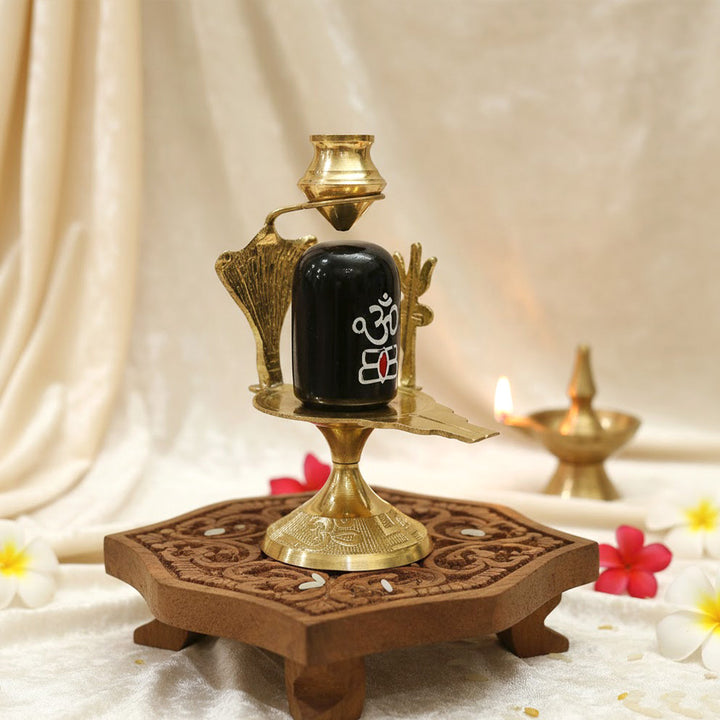 Brass Shivlingam Statue – a 5.5 Inch Lord Shiva idol crafted from pure brass for home worship. India’s Largest Pooja Accessories Brand – www.satvikworld.com