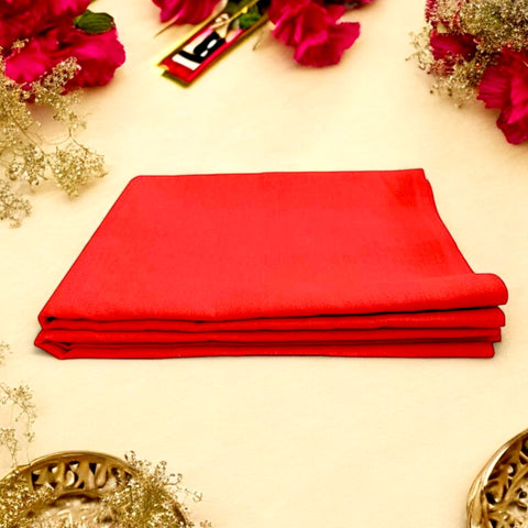 Vibrant Red Cotton Cloth for Pooja (1.25 Meter)