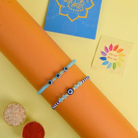 Set of 2 Traditional Rakhis for Brothers with Roli Chawal and Ram Sita Stickers – Raksha Bandhan Gift Pack. India’s Largest Pooja Accessories Brand - www.satvikworld.com