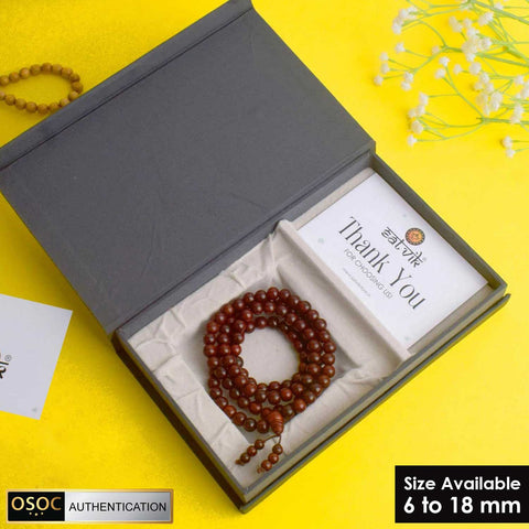 Certified 100% Original Authentic Red Sandalwood (Chandan) Jap Mala (Andhra Pradesh)