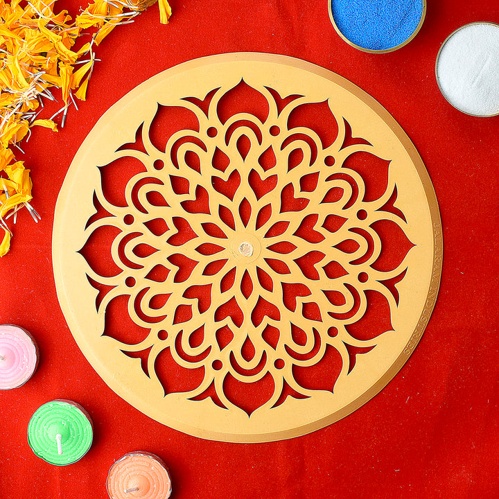 Circular Lotus Mandala Rangoli Stencil | India’s Largest Pooja Accessories Brand – www.satvikworld.com