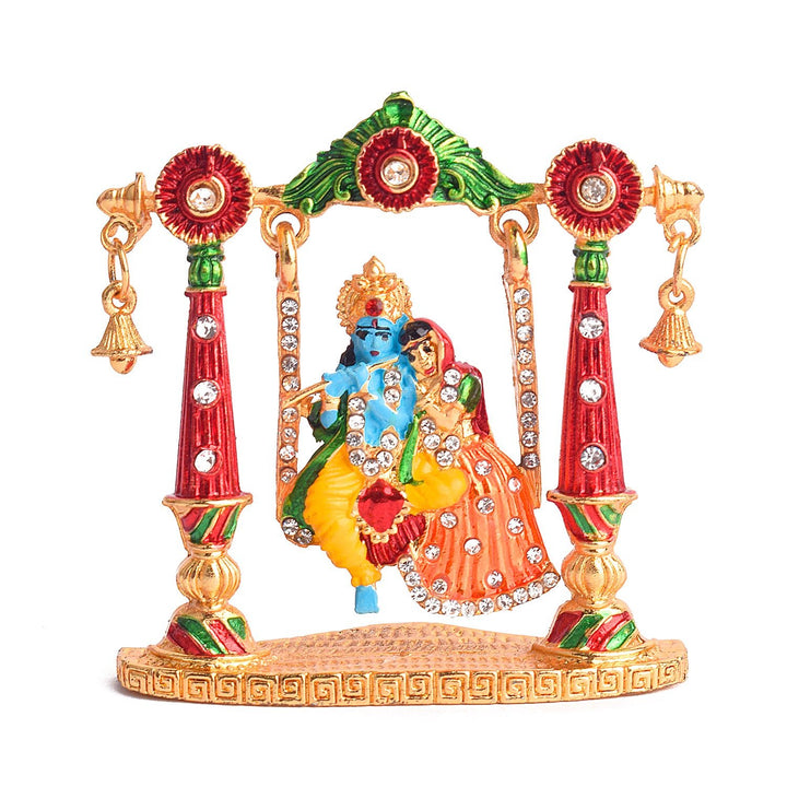 Radha Krishna on Swing Idol Puja Store Online Pooja Items Online Puja Samagri Pooja Store near me www.satvikworld.com