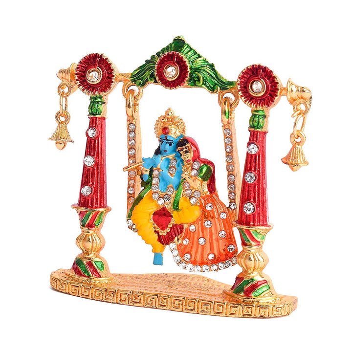 Radha Krishna on Swing Idol Puja Store Online Pooja Items Online Puja Samagri Pooja Store near me www.satvikworld.com