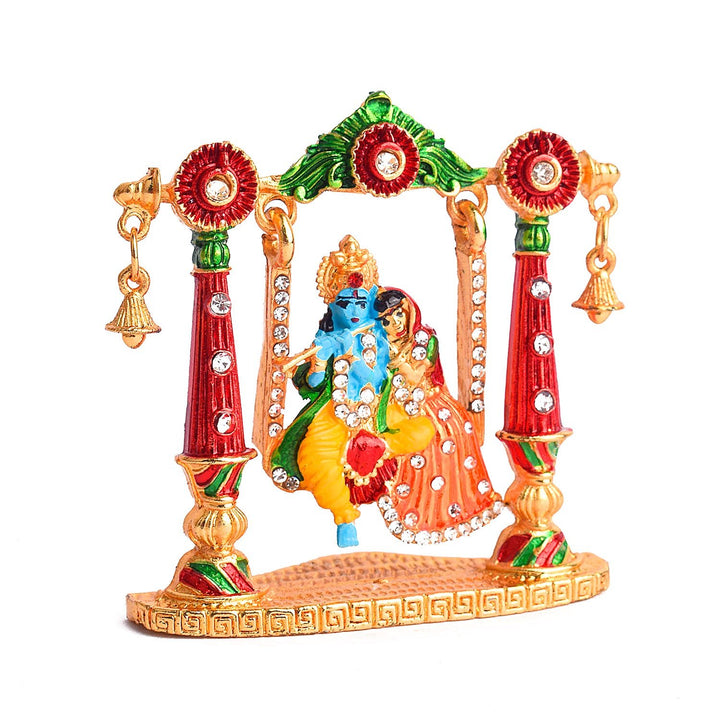 Radha Krishna on Swing Idol Puja Store Online Pooja Items Online Puja Samagri Pooja Store near me www.satvikworld.com