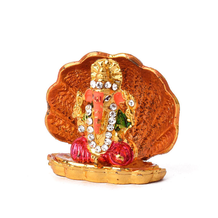 Ganesh Sea Shell Design Idol Puja Store Online Pooja Items Online Puja Samagri Pooja Store near me www.satvikworld.com