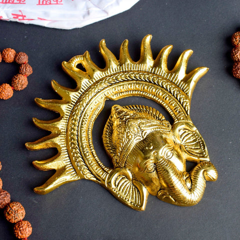 Hanging Ganesha idol with a unique and intricate design, symbolizing wisdom, prosperity, and blessings. Perfect for home décor or temple spaces, adding a spiritual touch to your surroundings. India’s Largest Pooja Accessories Brand – www.satvikworld.com