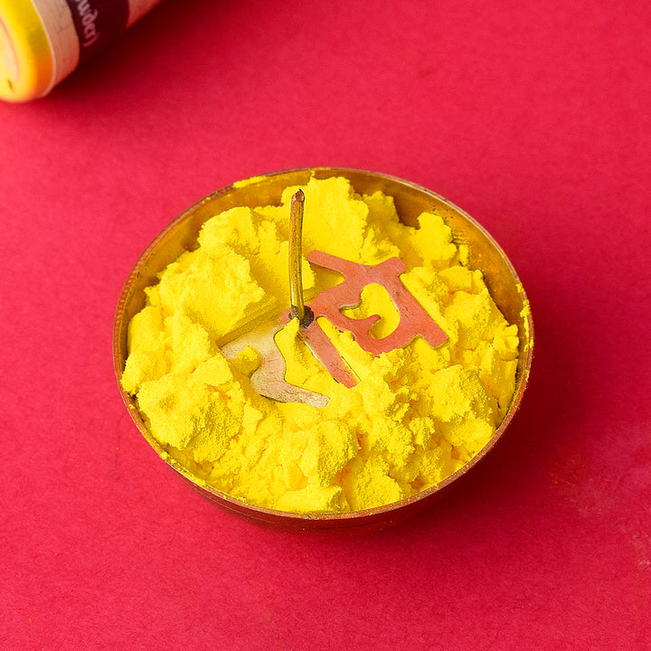 Yellow Saffron Chandan Tika Powder for Pooja Online | Shop From www.satvikworld.com