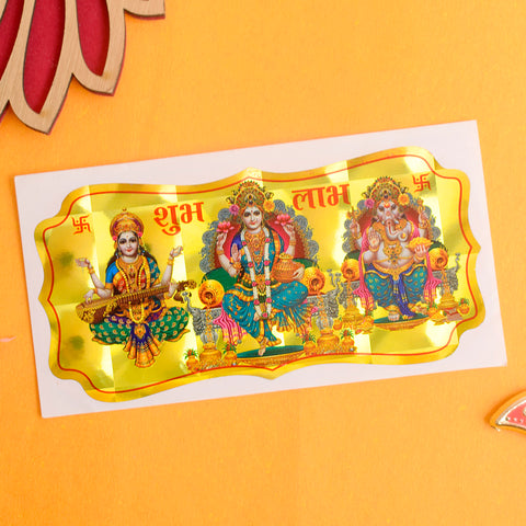 Ganesha Laxmi Divine Pair Stickers ( Assorted )