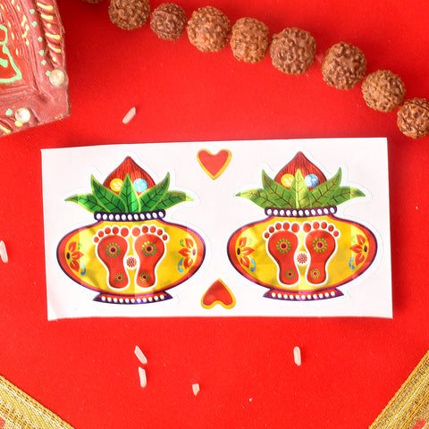Charan Prints with Traditional Designs Stickers ( Assorted )