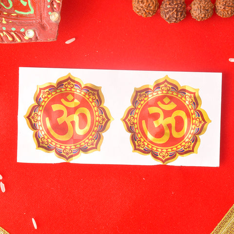 Om Symbol with Floral Designs Stickers ( Assorted )
