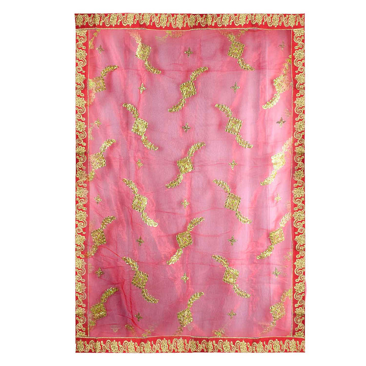 Enhance your pooja decor with this beautiful Pink and Gold Mata Chunri, measuring 212 cm x 102 cm. Adorned with intricate gold motifs and a decorative border, it is ideal for Devi pooja, mandir decoration, and religious ceremonies during Navratri, Diwali, and other festivals.

Shop now at satvikworld.com for authentic Hindu pooja essentials delivered across the USA.