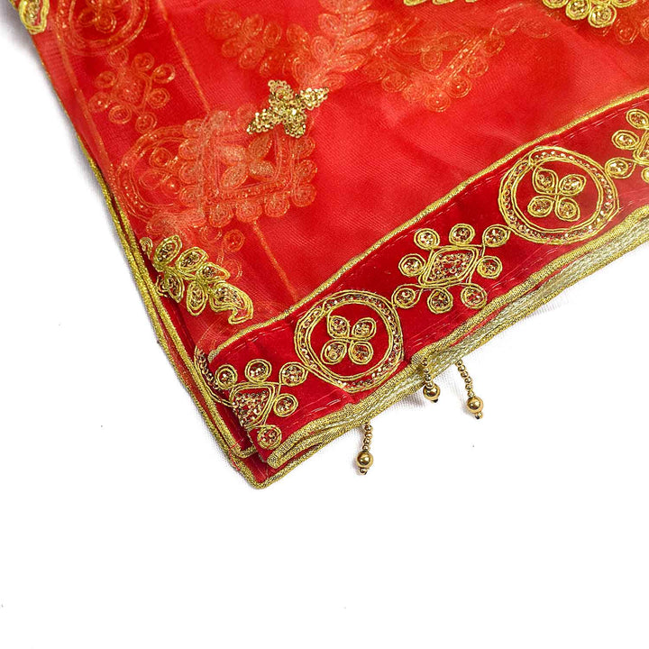 Enhance your pooja decor with this beautiful Pink and Gold Mata Chunri, measuring 212 cm x 102 cm. Adorned with intricate gold motifs and a decorative border, it is ideal for Devi pooja, mandir decoration, and religious ceremonies during Navratri, Diwali, and other festivals.

Shop now at satvikworld.com for authentic Hindu pooja essentials delivered across the USA.