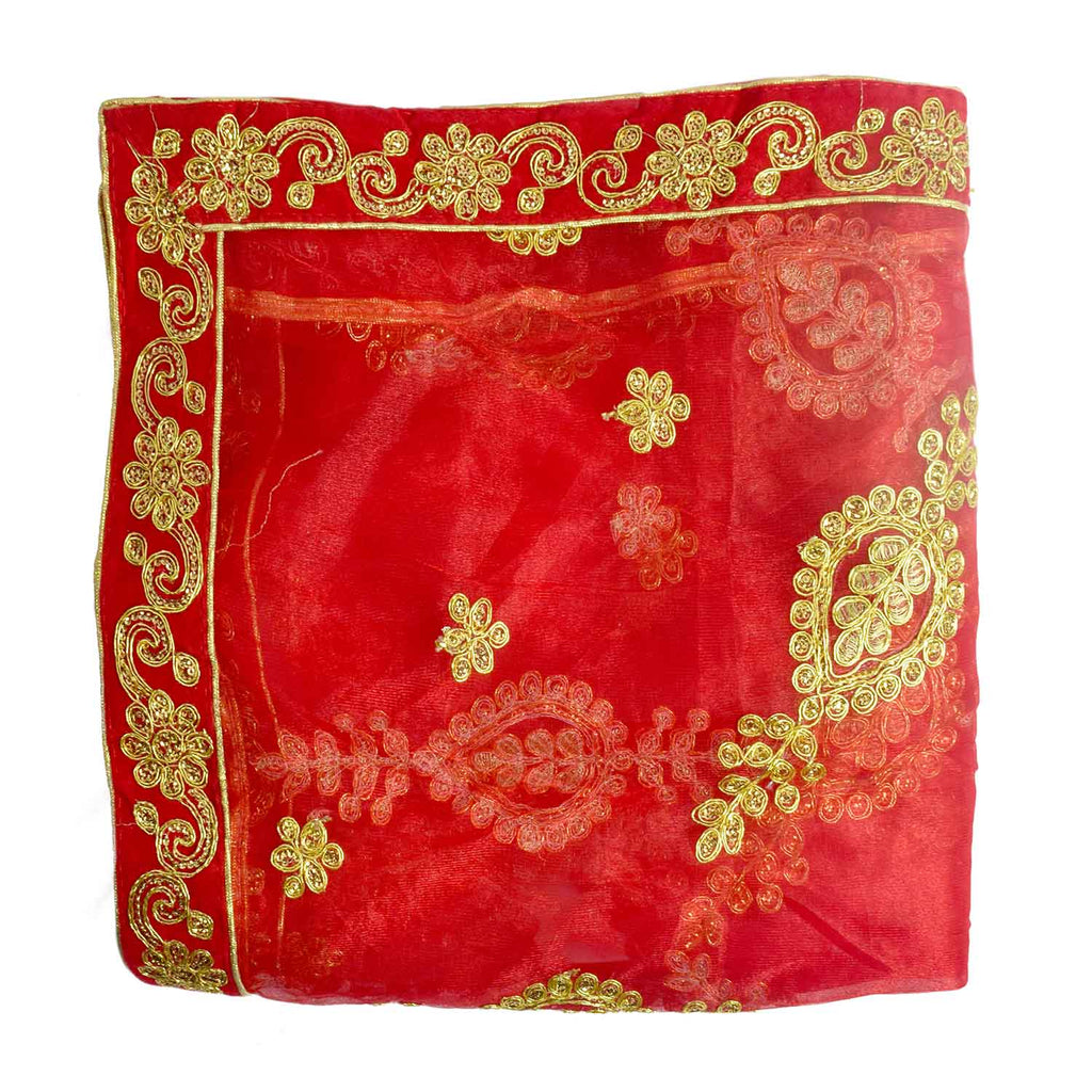 Enhance your pooja rituals with this elegant Pink and Gold Mata Chunri, measuring 216 cm x 99 cm. Featuring intricate gold paisley patterns and a decorative red border, it is ideal for Devi pooja, altar decoration, and religious ceremonies during Navratri, Diwali, and other auspicious events.

Shop now at satvikworld.com for authentic Indian pooja accessories delivered across the USA.