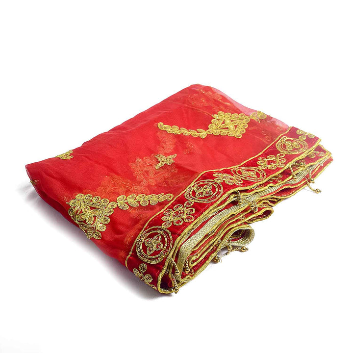 Enhance your pooja decor with this beautiful Pink and Gold Mata Chunri, measuring 212 cm x 102 cm. Adorned with intricate gold motifs and a decorative border, it is ideal for Devi pooja, mandir decoration, and religious ceremonies during Navratri, Diwali, and other festivals.

Shop now at satvikworld.com for authentic Hindu pooja essentials delivered across the USA.