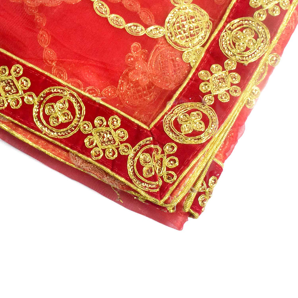 "Red and Gold Mata Chunri – 210 cm x 100 cm"

Enhance your pooja ceremonies with this Pink and Gold Mata Chunri, measuring 210 cm x 100 cm. Featuring gold paisley motifs and a detailed red border, it is perfect for Devi pooja, mandir decoration, and festive rituals like Navratri and Diwali.

Shop now at satvikworld.com for authentic Indian pooja essentials across the USA.