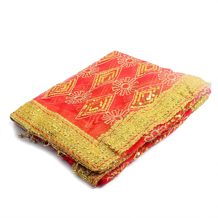"Red and Gold Mata Chunri – 190 cm x 110 cm"

Enhance your pooja ceremonies and festive decor with this Pink and Gold Mata Chunri, measuring 190 cm x 110 cm. Featuring gold diamond patterns and floral motifs, it is perfect for Devi pooja, mandir decoration, and religious ceremonies like Navratri and Diwali.

Shop now at satvikworld.com for authentic Indian pooja essentials across the USA.