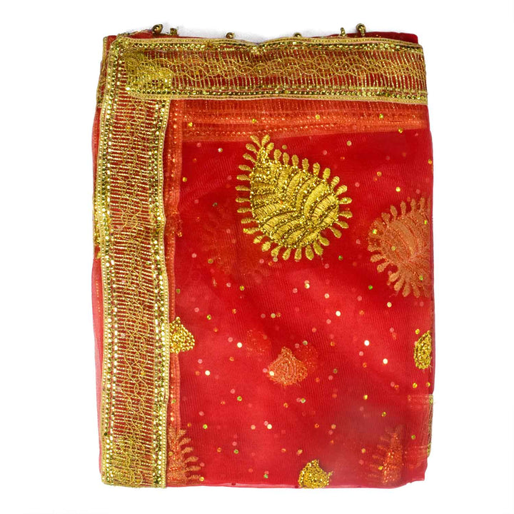 Bring divine grace to your prayers with this beautiful Pink and Gold Chunri, measuring 194 cm (76 inches) in length and 118 cm (46 inches) in height. Adorned with golden motifs and intricate detailing, this premium prayer cloth is perfect for Devi pooja, mandir decor, or festive rituals. Ideal for use during Navratri, Diwali, Karva Chauth, and other Indian celebrations, it adds a touch of elegance and reverence to your spiritual space.

Shop now on Amazon USA or visit Satvik World 