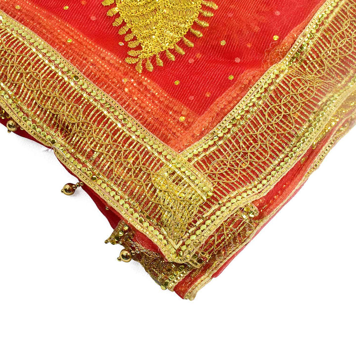 Bring divine grace to your prayers with this beautiful Pink and Gold Chunri, measuring 194 cm (76 inches) in length and 118 cm (46 inches) in height. Adorned with golden motifs and intricate detailing, this premium prayer cloth is perfect for Devi pooja, mandir decor, or festive rituals. Ideal for use during Navratri, Diwali, Karva Chauth, and other Indian celebrations, it adds a touch of elegance and reverence to your spiritual space.

Shop now on Amazon USA or visit Satvik World 