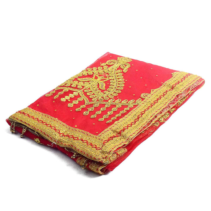 Enhance your spiritual rituals with this Pink and Gold Chunri, measuring 188 cm (74 inches) in length and 108 cm (42.5 inches) in height. Adorned with intricate golden motifs and decorative patterns, this divine prayer cloth is perfect for Devi pooja, temple decoration, or religious ceremonies. Ideal for Navratri, Diwali, Karva Chauth, and special occasions, it adds a sacred touch to your home mandir or altar.

🛍️ Shop now  on Satvikworld.com for authentic Indian puja essentials. 