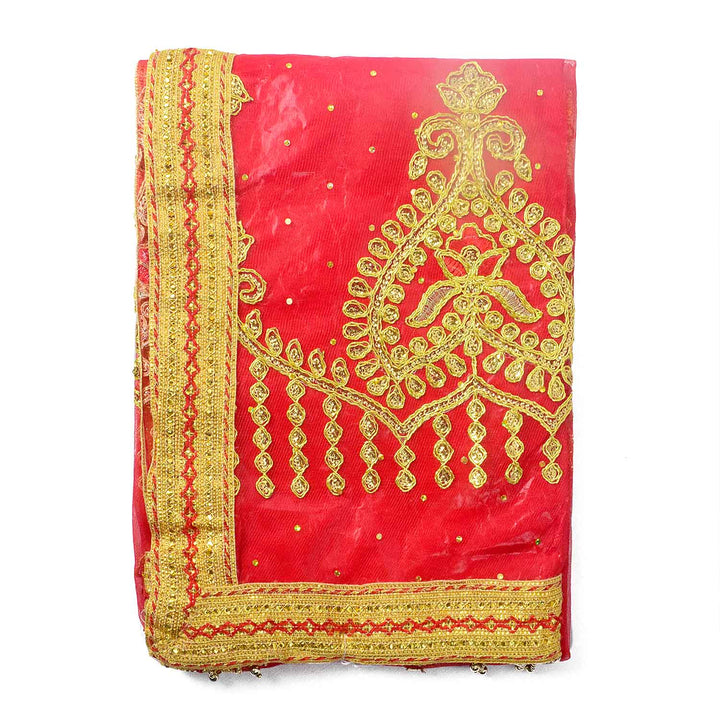 Enhance your spiritual rituals with this Pink and Gold Chunri, measuring 188 cm (74 inches) in length and 108 cm (42.5 inches) in height. Adorned with intricate golden motifs and decorative patterns, this divine prayer cloth is perfect for Devi pooja, temple decoration, or religious ceremonies. Ideal for Navratri, Diwali, Karva Chauth, and special occasions, it adds a sacred touch to your home mandir or altar.

🛍️ Shop now  on Satvikworld.com for authentic Indian puja essentials. 