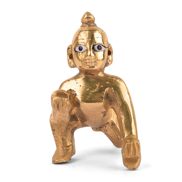 Brass Laddu Gopal Idol (Size 1) Puja Store Online Pooja Items Online Puja Samagri Pooja Store near me www.satvikworld.com