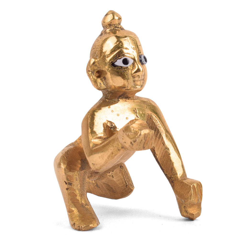 Brass Laddu Gopal Idol (Size 1) Puja Store Online Pooja Items Online Puja Samagri Pooja Store near me www.satvikworld.com