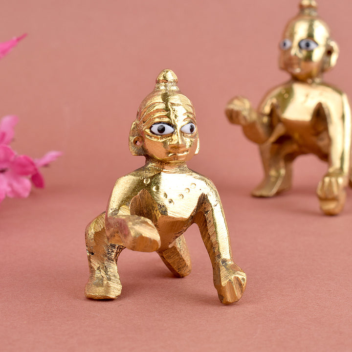 Brass Laddu Gopal Idol (Size 0) Puja Store Online Pooja Items Online Puja Samagri Pooja Store near me www.satvikworld.com