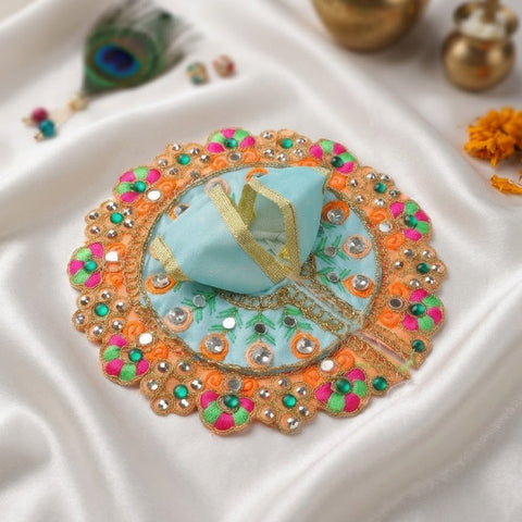 Size No.2 Heavy Stone & Thread Work Designer Laddu Gopal Dress