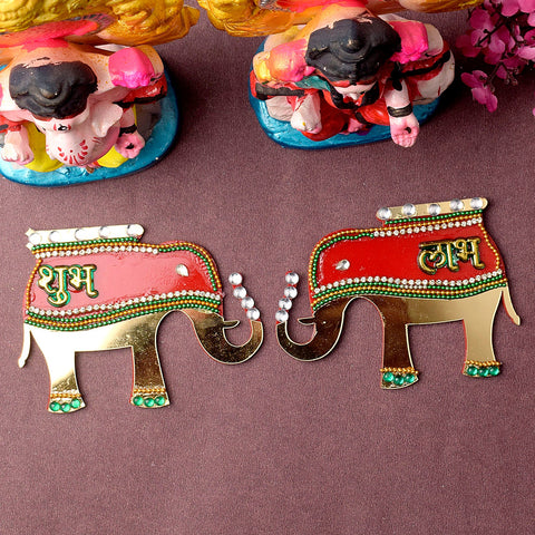 Elephant-Shaped Shubh Labh Wall Stickers | India’s Largest Pooja Accessories Brand – www.satvikworld.com
