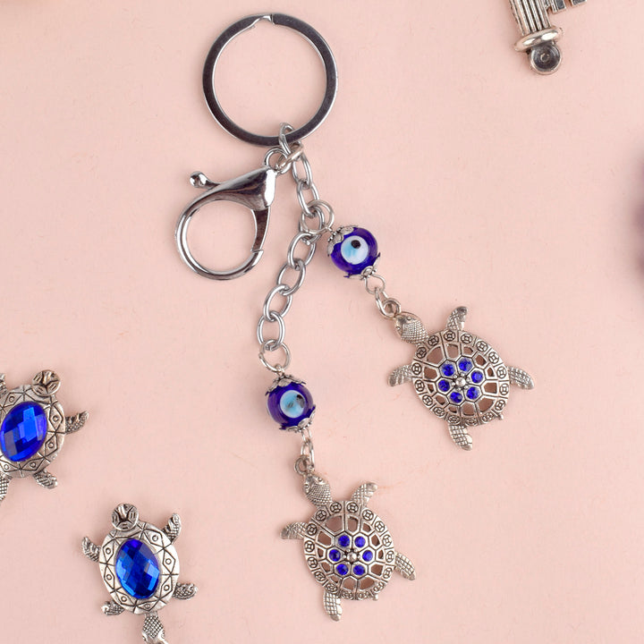 Evil Eye 2 Tier Turtle Metal Keychain | India’s Largest Pooja Accessories Brand – www.satvikworld.com
