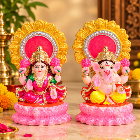 Laxmi Ganesha clay Idol | India’s Largest Pooja Accessories Brand – www.satvikworld.com
