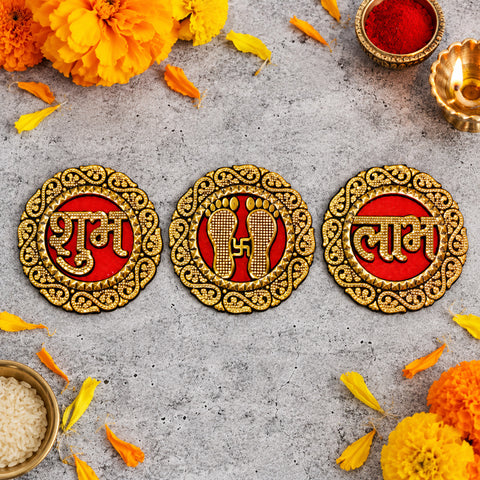 Shubh Labh & Laxmi Feet Stickers | India’s Largest Pooja Accessories Brand – www.satvikworld.com