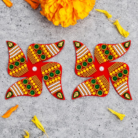Multi-Color Beaded Swastik Stickers | India’s Largest Pooja Accessories Brand – www.satvikworld.com