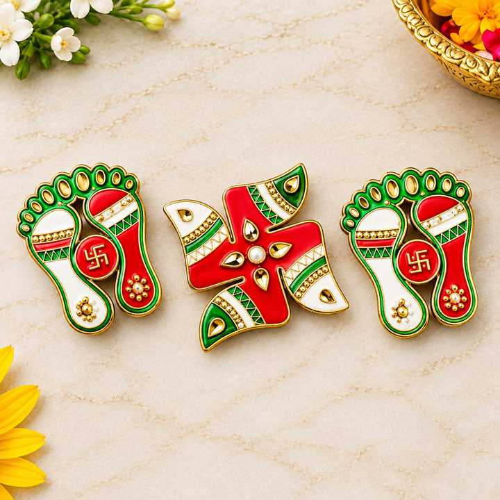 Glow Swastik and Charan Paduka Stickers |  India’s Largest Pooja Accessories Brand – www.satvikworld.com