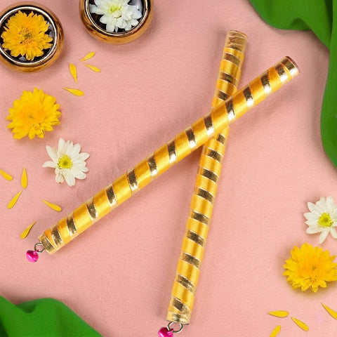  Gold Wrapped Wooden Dandiya for Kids | India’s Largest Pooja Accessories Brand – www.satvikworld.com