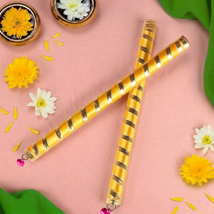  Gold Wrapped Wooden Dandiya for Kids | India’s Largest Pooja Accessories Brand – www.satvikworld.com