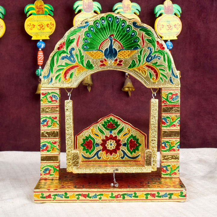 Golden Meenakari Jhula | India’s Largest Pooja Accessories Brand – www.satvikworld.com
