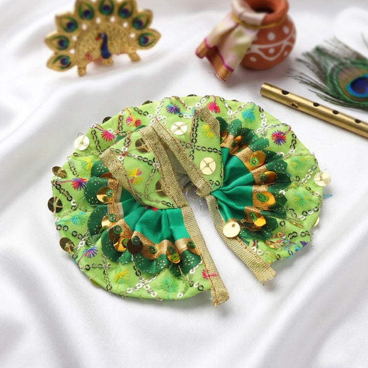  Golden Zari & Sequins Laddu Gopal Dress | India’s Largest Pooja Accessories Brand – www.satvikworld.com