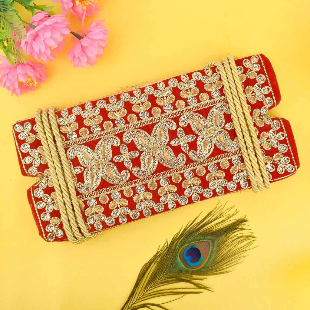 Gracefully crafted Jhula Patri swing with stunning floral decorations, ideal for Teej festival home decor and traditional celebrations. India’s Largest Pooja Accessories Brand – www.satvikworld.com