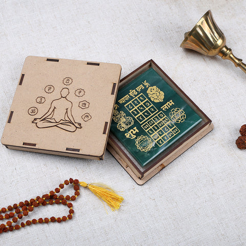 Green aventurine vyapar vridhi yantra for business growth and prosperity. India’s Largest Puja Accessories Brand- www.satvikworld.com