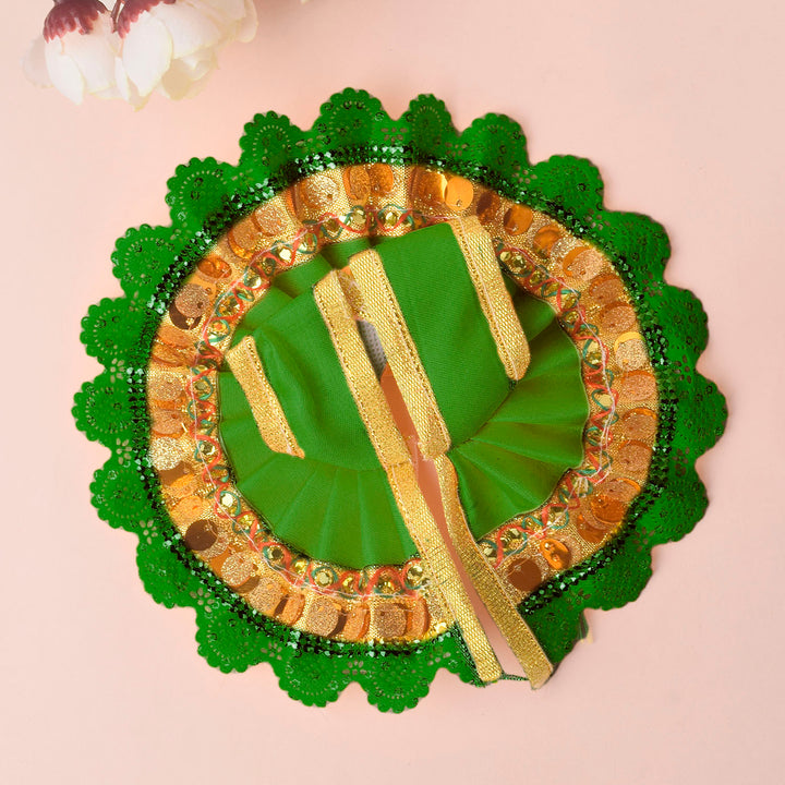  Green Laddu Gopal Dress with Golden Border | India’s Largest Pooja Accessories Brand – www.satvikworld.com