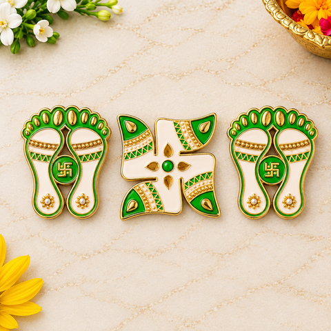 Green and White Stickers | India’s Largest Pooja Accessories Brand – www.satvikworld.com