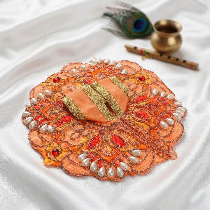 Hand Embroidered Orange Laddu Gopal Dress | India’s Largest Pooja Accessories Brand – www.satvikworld.com
