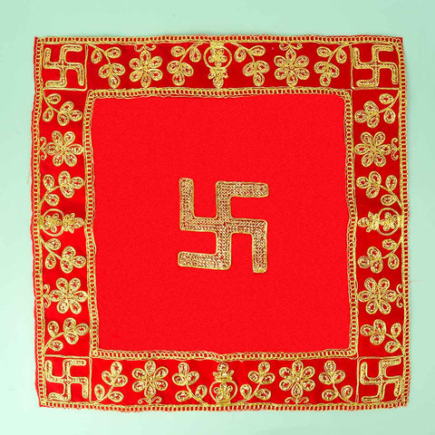 Heavy Design Velvet Aasan 16x16 Inch Pack of 4 with Golden Lace Border. India’s Largest Pooja Accessories Brand - www.satvikworld.com