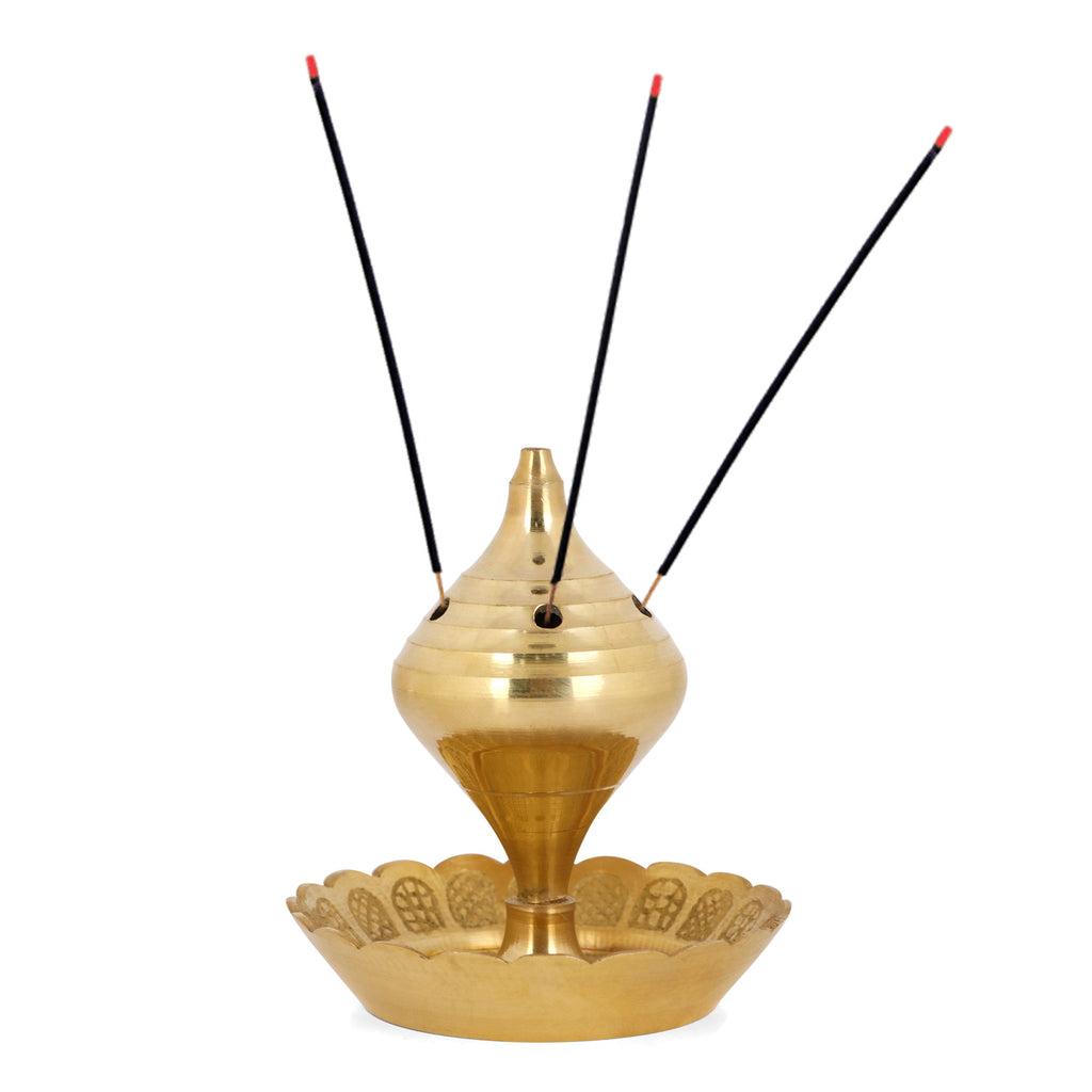 Pure Brass Agarbatti Stick Stand with Ash Catcher Puja Store Online Pooja Items Online Puja Samagri Pooja Store near me www.satvikstore.in