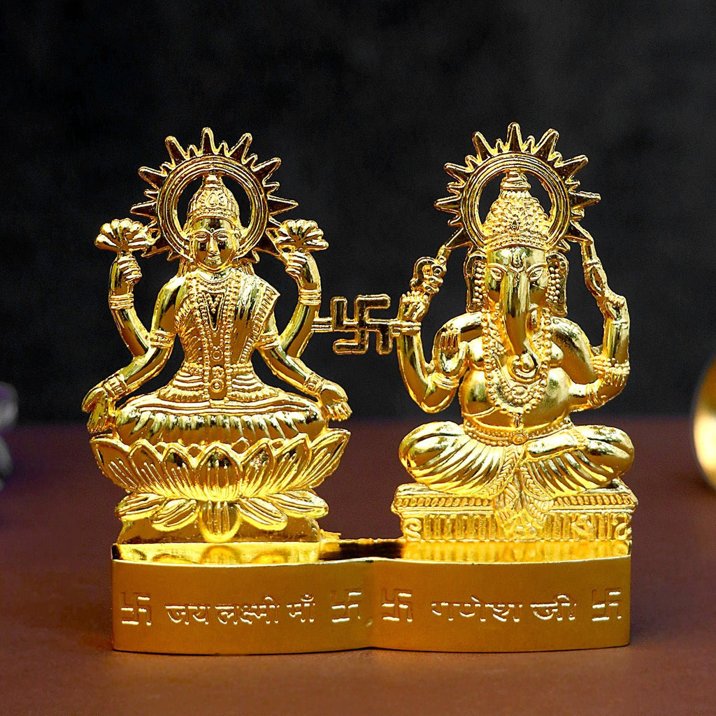 Lakshmi Ganesha Metal Statue Puja Store Online Pooja Items Online Puja Samagri Pooja Store near me www.satvikworld.com