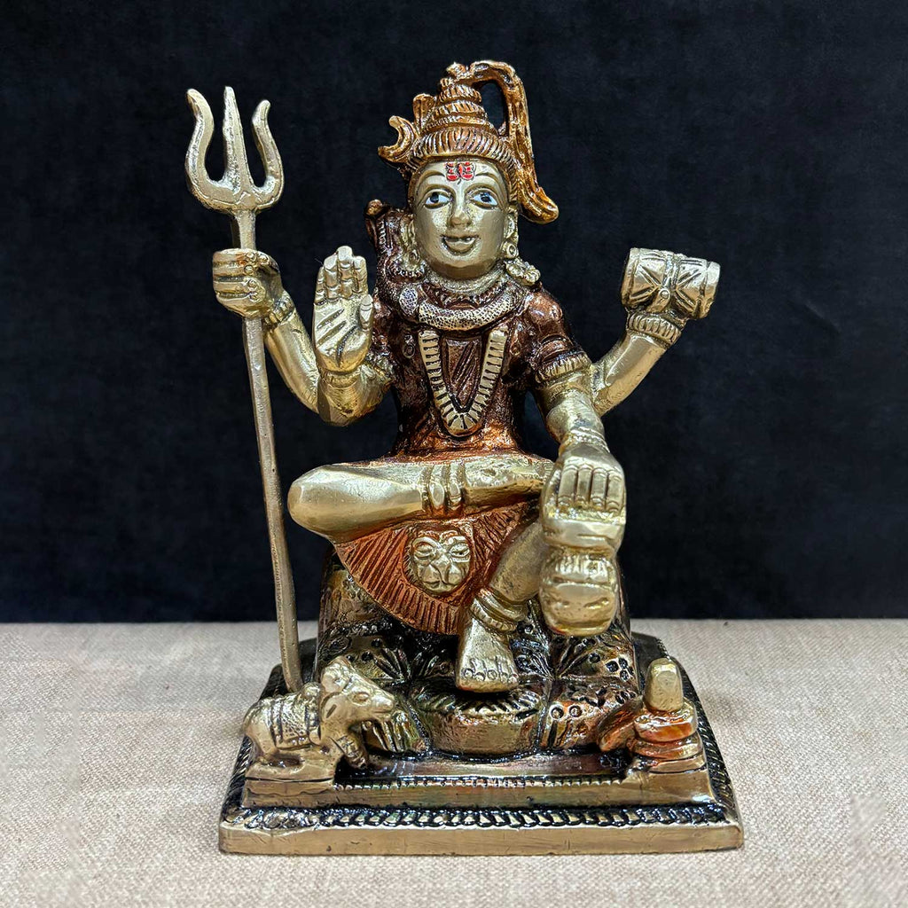 6 Inch Elegant Lord Shiva Sculpture for Home – Divine Brass Statue of Lord Shiva, Symbolizing Meditation, Peace, and Spiritual Power, Perfect for Home Decor, Temple, and Spiritual Worship, Handcrafted with Intricate Detailing for a Sacred Touch, Ideal for Puja and Mandir Decoration, Buy Lord Shiva Sculpture Online, Affordable God Statue Prices | India’s Largest Pooja Accessories Brand – www.satvikworld.com