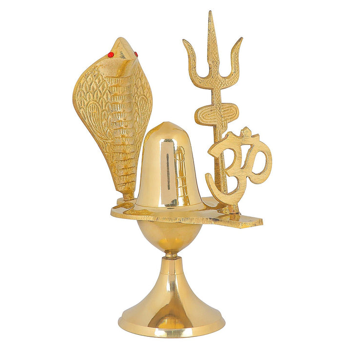 Charming Pure Brass Shivling (6.3 Inch) Puja Store Online Pooja Items Online Puja Samagri Pooja Store near me www.satvikworld.com