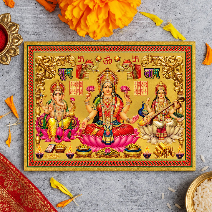 Lakshmi Ganesha Saraswati Diwali Sticker |  India’s Largest Pooja Accessories Brand – www.satvikworld.com